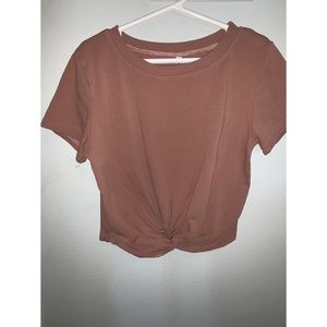 Pink Cropped Twist Top